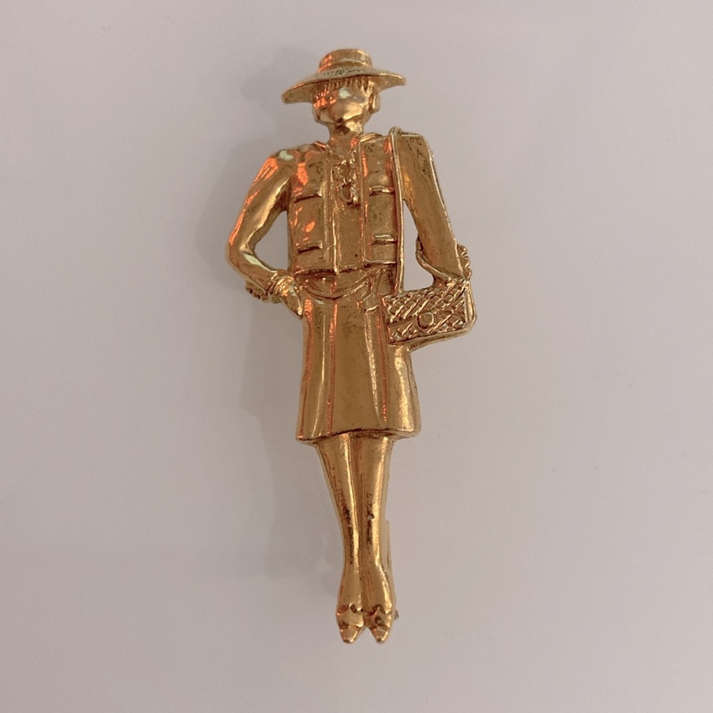 Auth Chanel Vintage Mademoiselle Brooch Pin